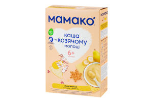 Каша молочная сухая для детей от 6мес на козьем молоке пшеничная с грушей и бананом Мамако к/у 200г