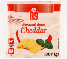 Сыр плавленый 52% Чеддер Fine Life м/у 8x16.25г