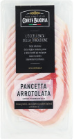 Бекон нарезка Панчетта Арротолата Corte Buona в/к лоток 100г