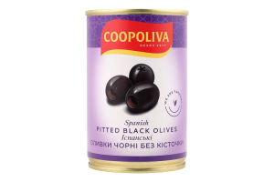 Оливки черные без косточки испанские Coopoliva ж/б 300г