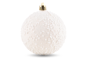 Прикраса ялинкова Куля Сніг 80мм 31335