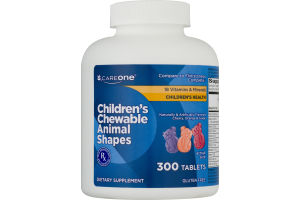 CareOne Children's Chewable Animal Shapes Dietary Supplement Tablets - 300 CT