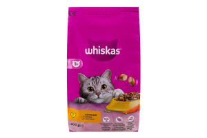 Корм сухий повнораціонний для дорослих котів З куркою Whiskas м/у 300г