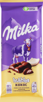 Шоколад молочний пористий з кремовою начинкою Кокос Bubbles Milka м/у 97г