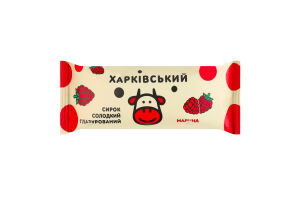 Сирок глазурований 23% солодкий з пластівцями малини Малина Харківський м/у 36г