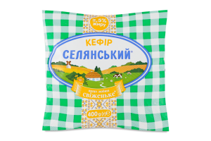 Кефир 2.5% Селянський м/у 400г