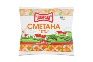 Сметана 10% из топленого молока Злагода м/у 340г