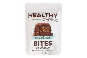 Конфета в черном шоколаде Hazelnut Protein bites Healthy Choice д/п 145г