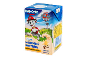 Коктейль молочный 2.5% стерилизованный Сливочно-ванильный Paw Patrol Danone т/п 212г