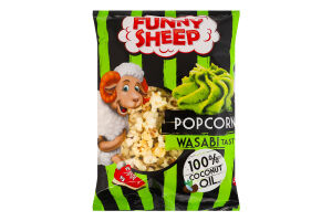 Попкорн солоний з ароматом васабі Funny Sheep м/у 35г