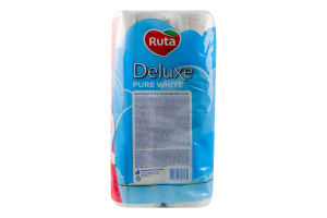 Папір туалетний 3-х шаровий 160 листів Pure white Deluxe Ruta 32шт