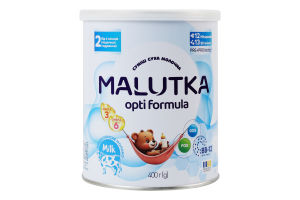 Смесь молочная сухая для детей от 6мес 2 Opti Formula Malutka ж/б 400г