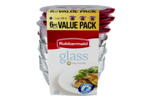 Rubbermaid Value Pack Stores Neatly with Easy Find Lids Glass - 2 CT