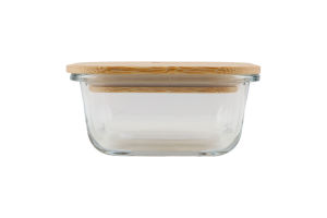 Контейнер для зберігання бамбукова кришка скло 340мл №KYYW577 Greenwich Product Co. Limited 1шт