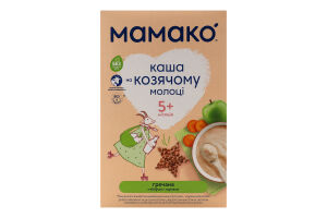 Каша молочная сухая для детей от 5мес на козьем молоке гречневая с яблоком и морковью Мамако к/у 200г