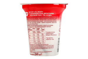 Йогурт 2.5% с наполнителем фруктовым Клубника-чиа Чудо ст 240г