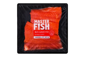 Філе-шматочки з лососевих Master Fish сл/с 1с лоток 400г
