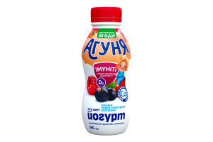 Йогурт 2.7% для дітей від 8міс з наповнювачем фруктовим Малина-чорна смородина-шипшина Імуніті Агуня п/пл 185г