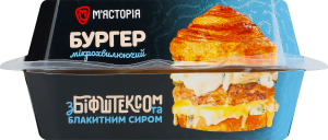 Бургер з біфштексом та блакитним сиром 230г М'ясторія