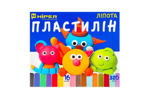Пластилін Ліпота 16кольорів 320г Хіпер