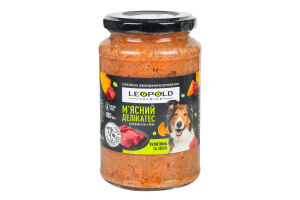 Корм д/собак М'ясний делікатес Преміум беззерновий з телятиною та овочами 400г твіст/б Леопольд
