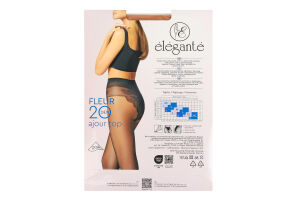 Колготки жіночі Elegante Fleur Ajour top 20den 4 natural