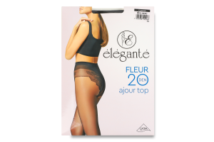 Колготки жіночі Elegante Fleur Ajour top 20den 4 nero