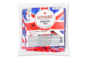 Купаж чаю чорного байхового дрібного English tea Lovare м/у 50х2г