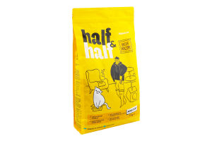 Корм сухий повнораціонний для дорослих котів Beef recipe Premium Half&Half м/у 2кг