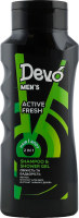 Шампунь-гель д/душу 2в1 Active fresh 400мл Devo Men's