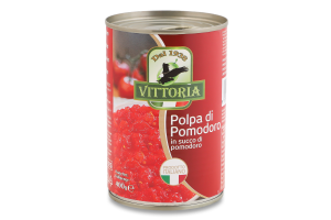 Помідори перетерті VITTORIA Polpa di Pomodoro, ж/б, 400г, 24шт/ящ