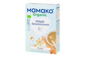 Каша безмолочна суха для дітей від 6міс швидкорозчинна 5 злаків Organic Мамако к/у 200г