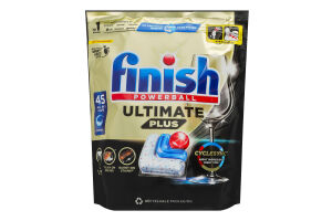 Капсулы для мытья посуды в посудомоечных машинах All in 1 Ultimate Plus Powerball Finish 45шт