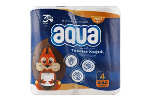Папір туалетний AQUA 3-шар 4шт