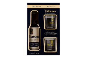 Набор Виски 0.7л 40% шотландский купажированный + 2 стакана The Talisman к/у 3шт