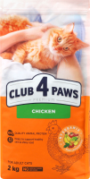 Корм д/дорослих котів Premium з куркою сухий 2кг Club 4 Paws