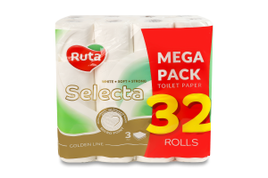 Бумага туалетная 3-х слойная Selecta Ruta 32шт