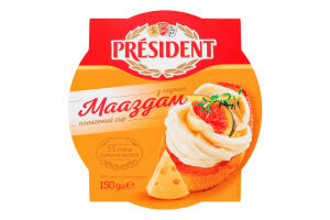 Сир плавлений 45% з сиром Маасдам President ст 150г