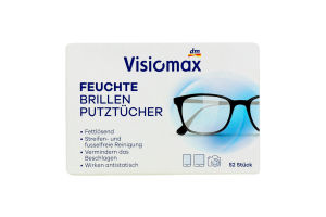 Серветки вологі Visiomax для чищення окулярів