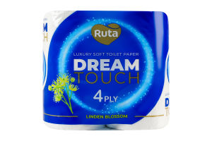 Бумага туалетная 4-х слойная 150 листов ароматизированная Linden blossom Dream touch Platinum line Ruta 4шт
