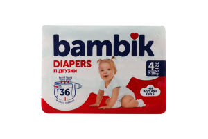 Трусики-подгузники для детей 7-18кг 4 Bambik 36шт