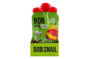 Пюре фруктовое для детей от 5мес гомогенизированное Яблоко-манго Baby Bob Snail д/п 90г
