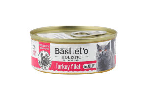 Корм д/котів шматочки філе індички в желе 85г ж/б Basttet"o Holistic