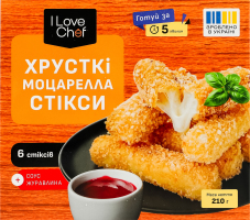 Стиксы хрустящие Моцарелла 0.18кг + соус Клюква 0.03кг I Love Chef к/у 0.21кг