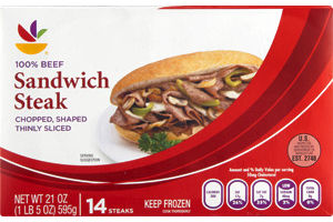 Ahold 100% Beef Sandwich Steak - 14 CT
