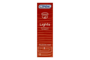 Презервативи латексні особливо тонкі з силіконовою змазкою Lights Contex 12шт