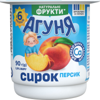 Творожок 3.9% для детей от 6мес Персик Агуня ст 90г