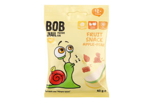 Снэк фруктовый для детей от 12мес Apple-pear Baby Bob Snail м/у 40г