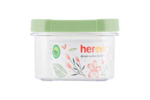 Контейнер пластиковый зеленый-персиковый 0.6л №161211-100 Herevin 1шт