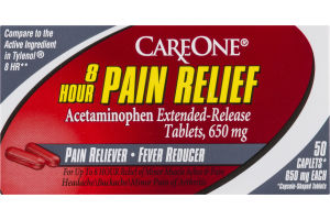 CareOne Pain Relief 650mg Caplets - 50 CT